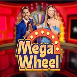Mega Wheel slot logo by Pragmatic Play at Spinjo Casino